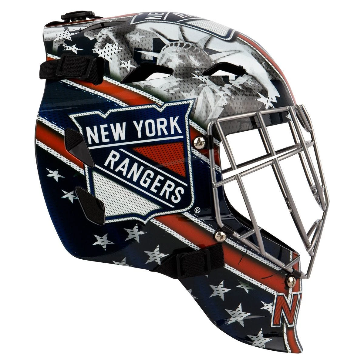 Franklin GFM 1500 New York Rangers Goalie Face Mask - Image 2