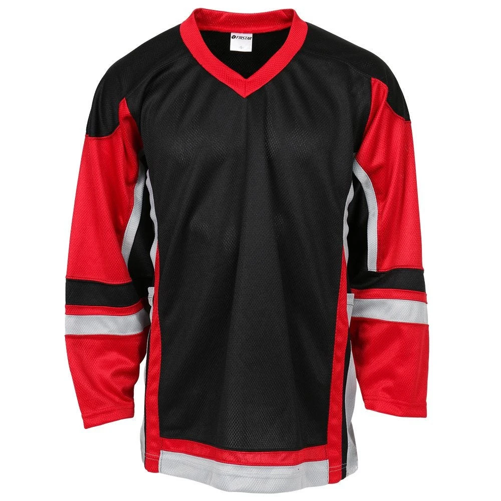 Stadium Adult Hockey Jersey - Black/Red/Gray - Image 2