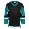 Stadium Adult Hockey Jersey - Black/Teal/White