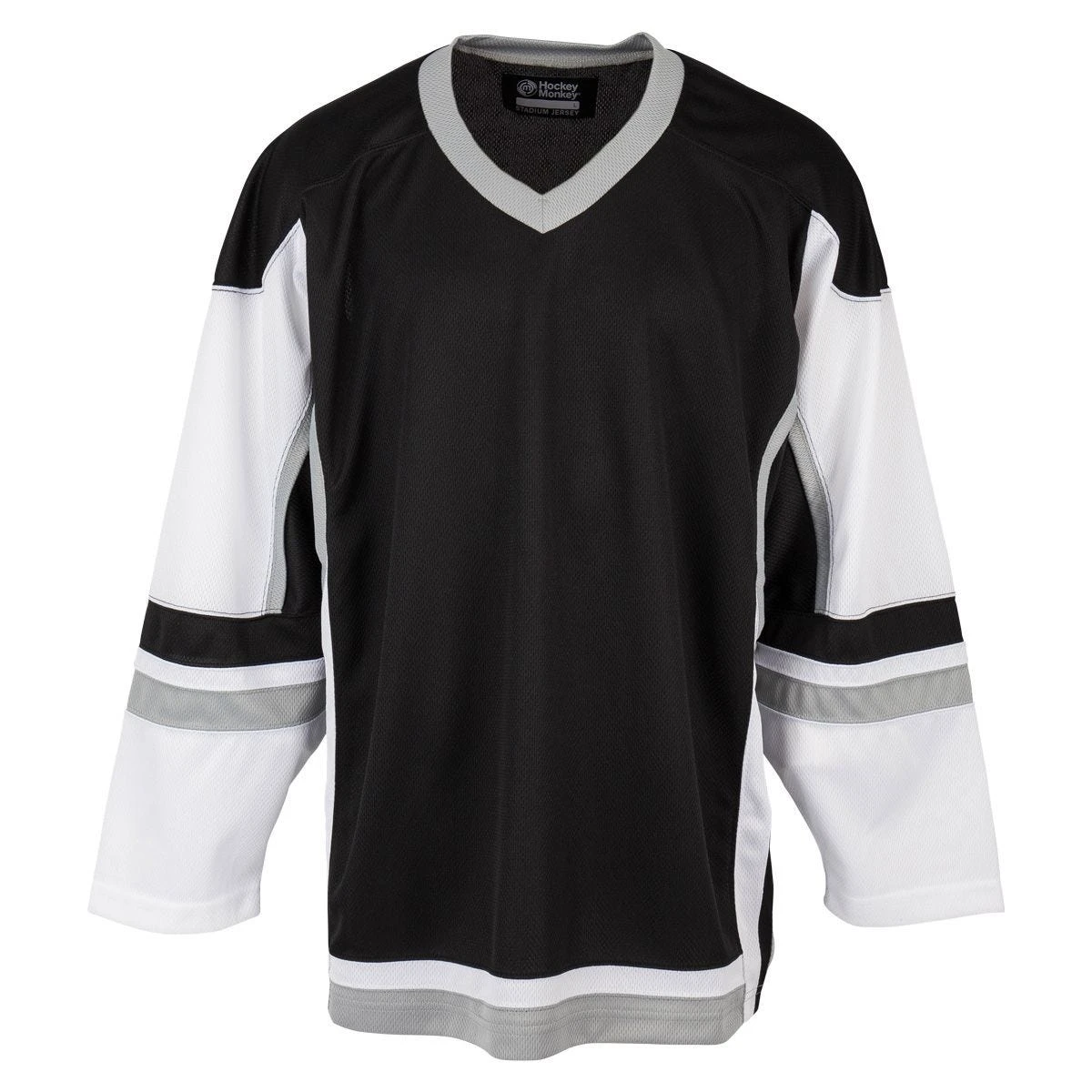 Stadium Adult Hockey Jersey - Black/White/Gray