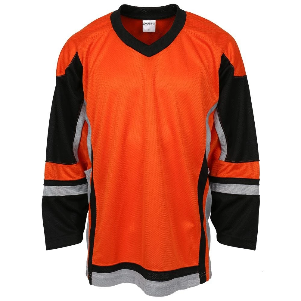Stadium Adult Hockey Jersey - Orange/Black/Gray - Image 2
