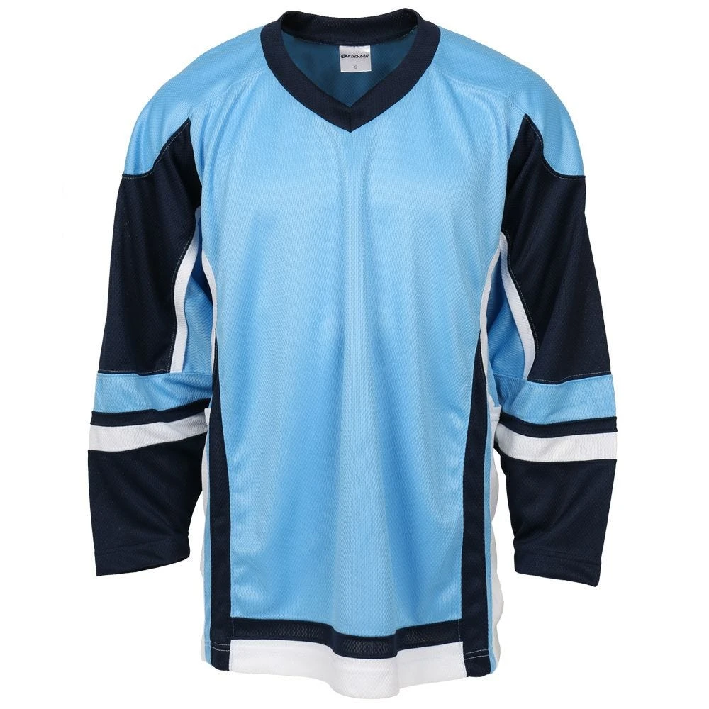 Stadium Adult Hockey Jersey - Powder Blue/Navy/White