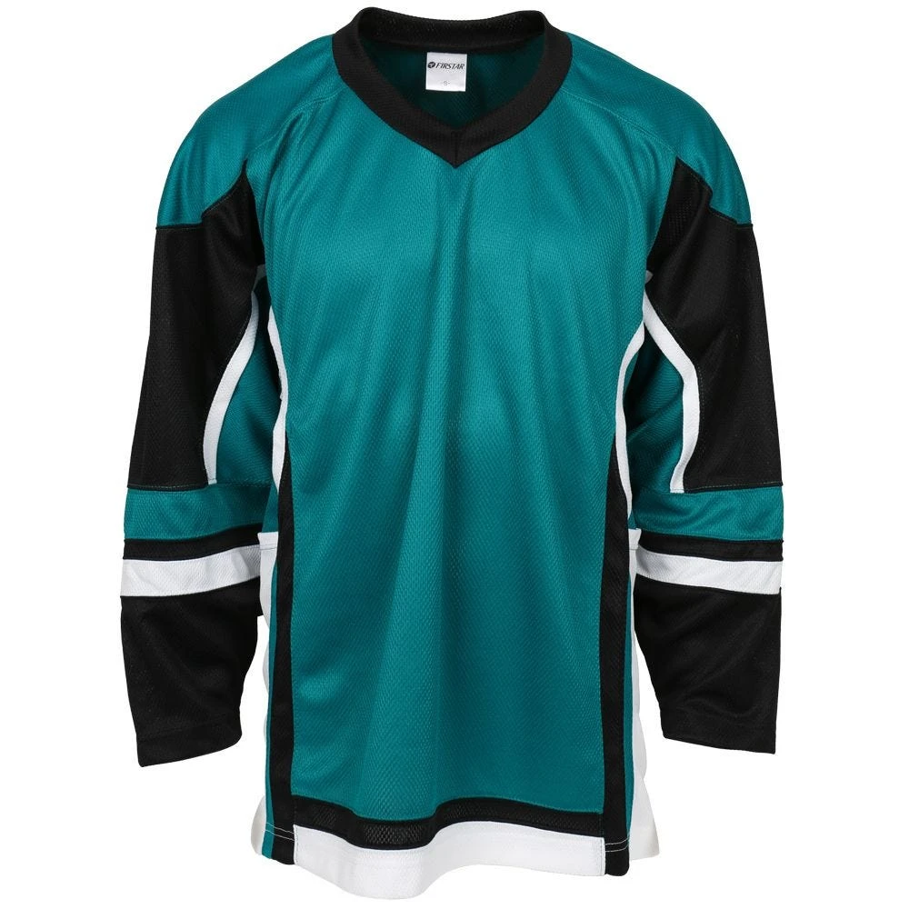 Stadium Youth Hockey Jersey - Teal/Black/White - Image 2