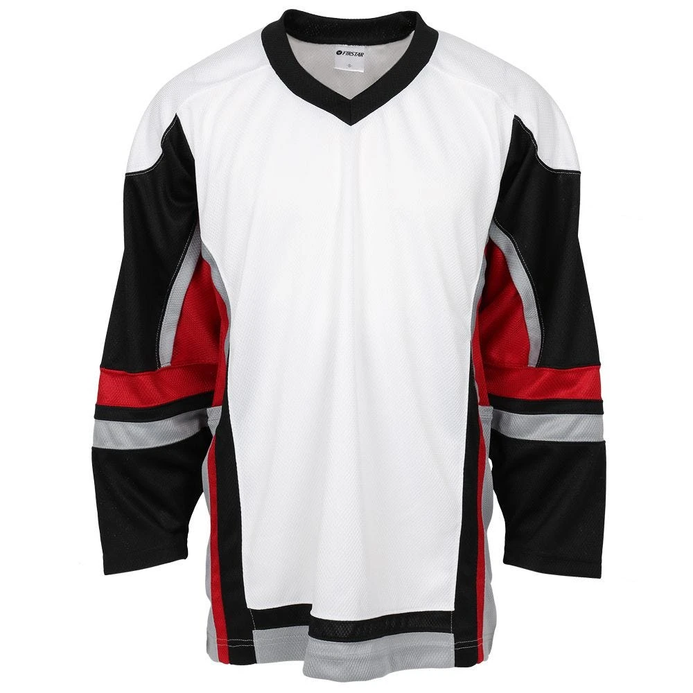 Stadium Youth Hockey Jersey - White/Black/Red - Image 2