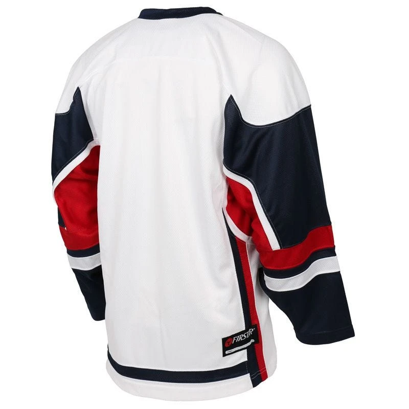 Stadium Youth Hockey Jersey - White/Navy/Red - Image 2