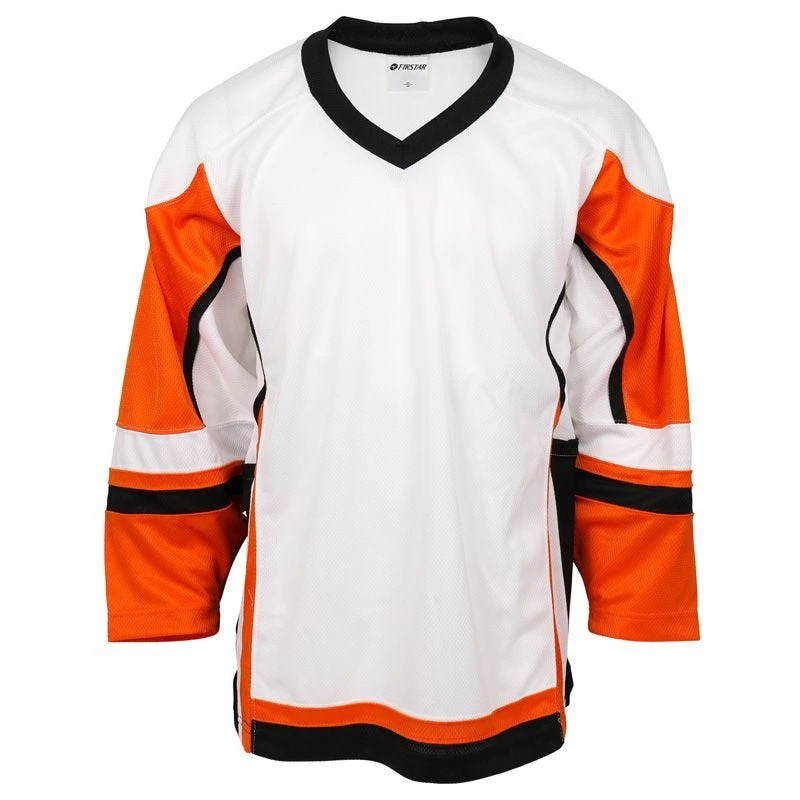 Stadium Adult Hockey Jersey - White/Orange/Black - Image 2